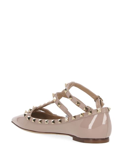 pink Valentino Garavani patent 'Rockstud' flats Valentino Garavani | 4W2S0376VNWP45